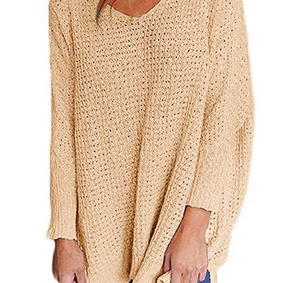 Tops - Boutique Khaki oversized rib knit sweater in xl